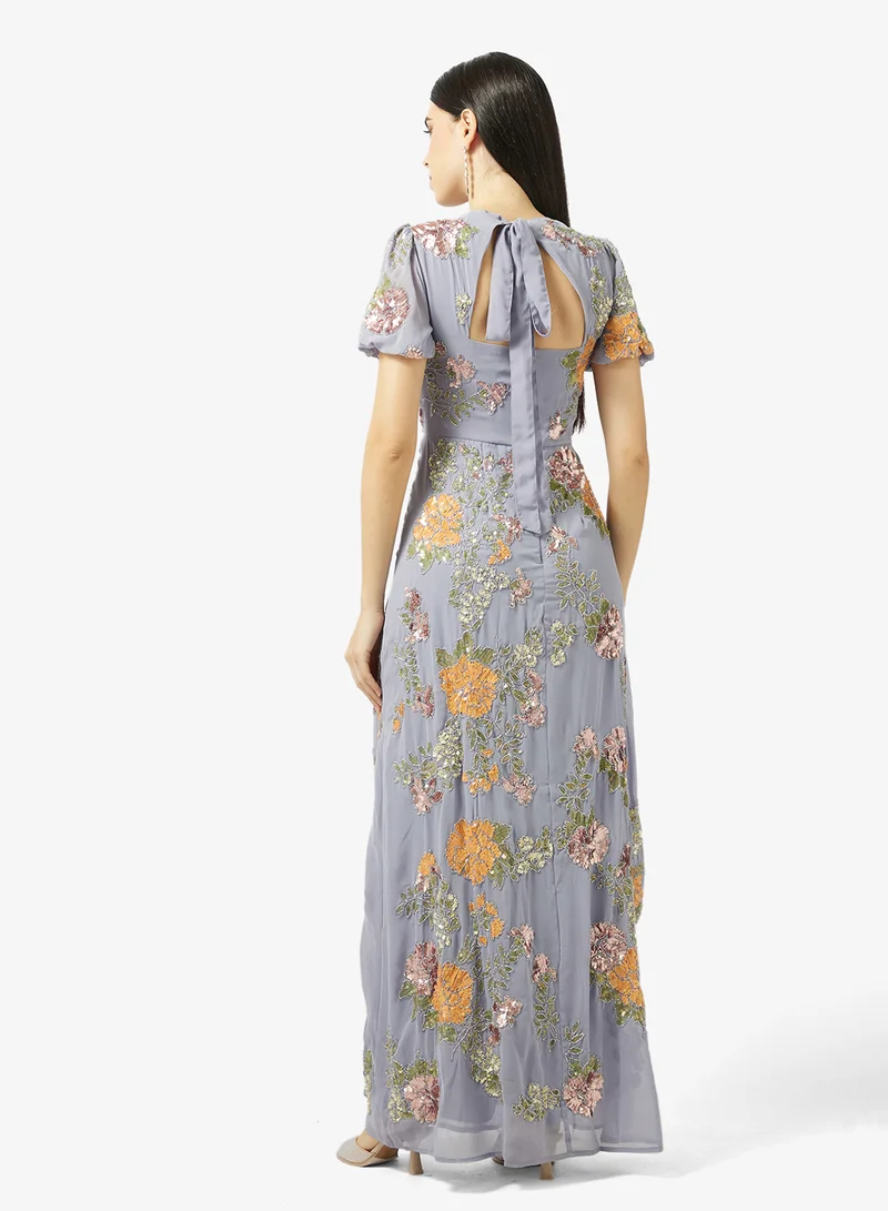 Maya Floral Embellished Maxi Dress