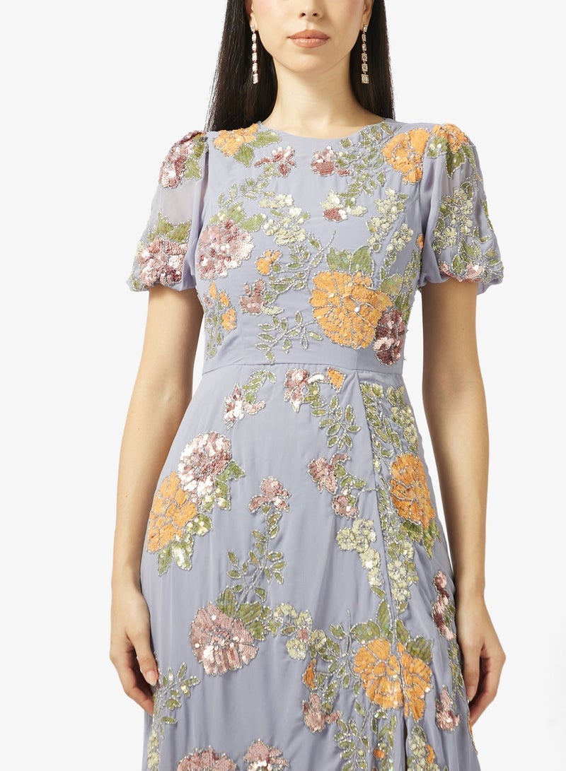 مايا فستان ماكسي مزين بالزهور - Image 3