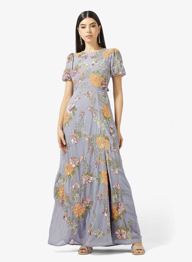 مايا فستان ماكسي مزين بالزهور - Image 4