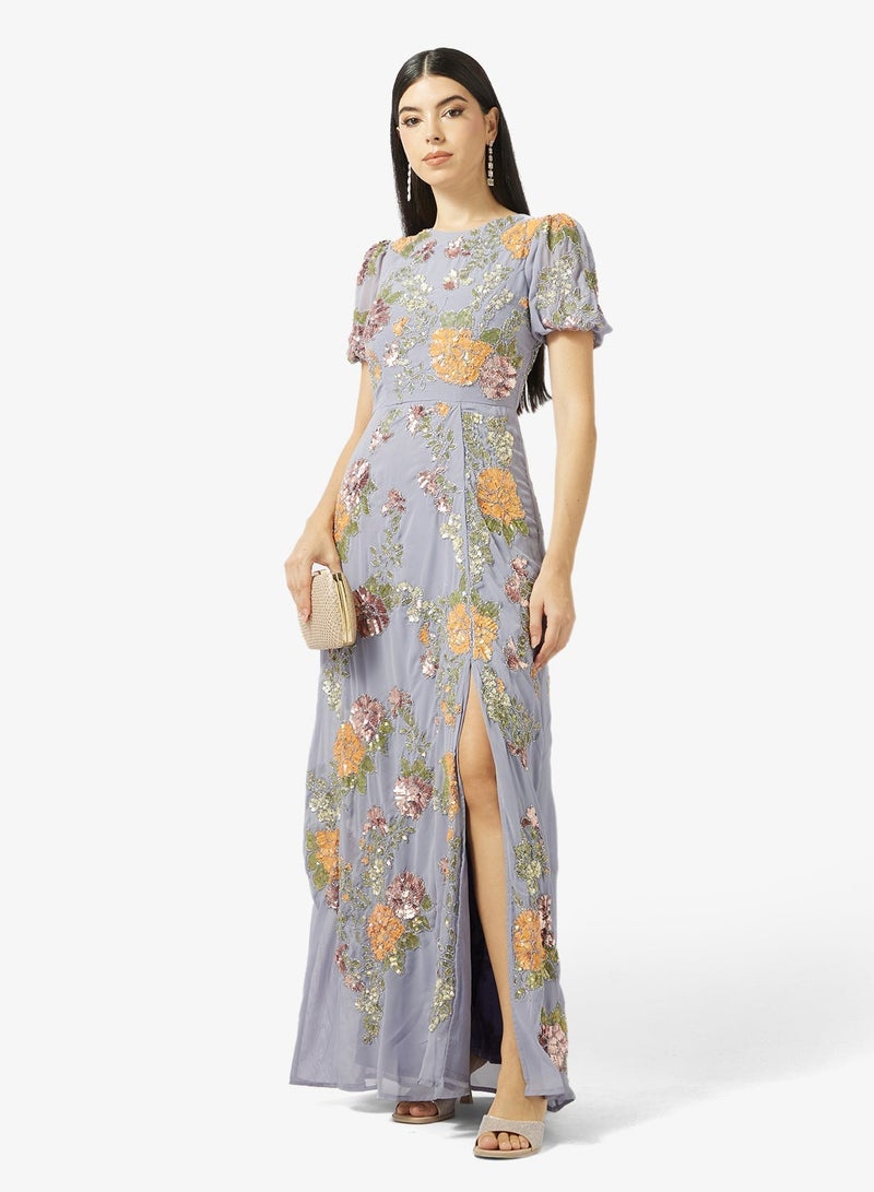 مايا فستان ماكسي مزين بالزهور - Image 1