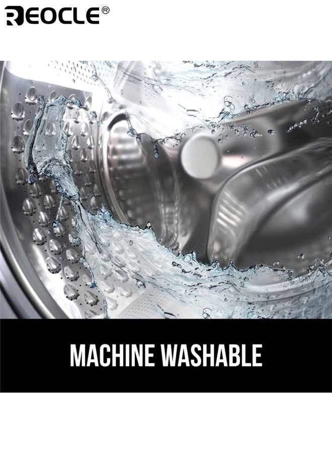 REOCLE Bath Tub Shower Mat with Suction Cups and Drain Hole Design Machine Washable Tub Liner with Non-Slip Surface for Bathroom Safety - Image 5