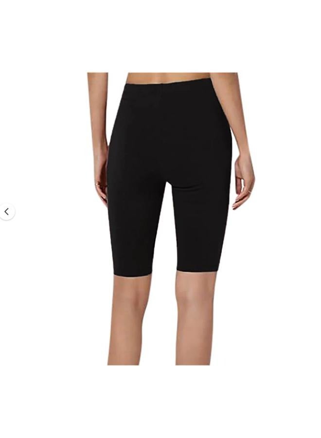 شورت نسائي عالي الخصر لراكبي الدراجات النارية للنساء بلون سادة سروال ضيق للتمرين والتمارين الرياضية شورت رياضي نشط KU361 - Image 2