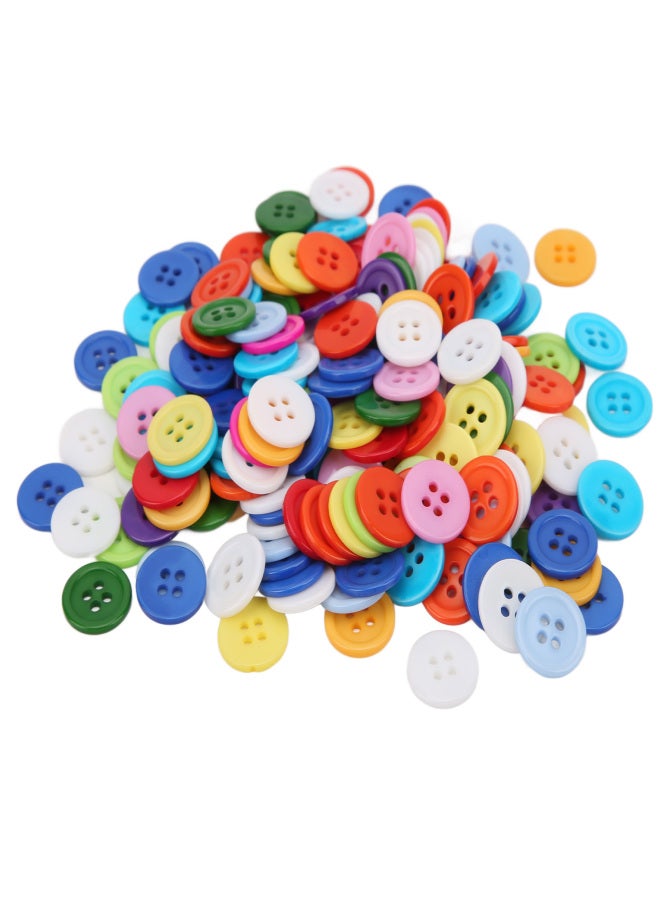 200 Pcs Mixed Color Resin Buttons 15mm Round 4 Hole Children Sweater Shirt Buckle - Image 3