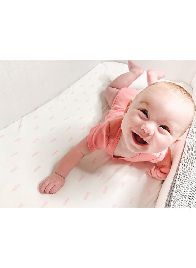 BaeBae Goods Changing Pad Cover Set | Pink Clouds | Cradle Bassinet Sheets/Change Table Covers for Boys & Girls | Super Soft 100% Jersey Knit Cotton | Pink and White | 150 GSM | 3 Pack - Image 5