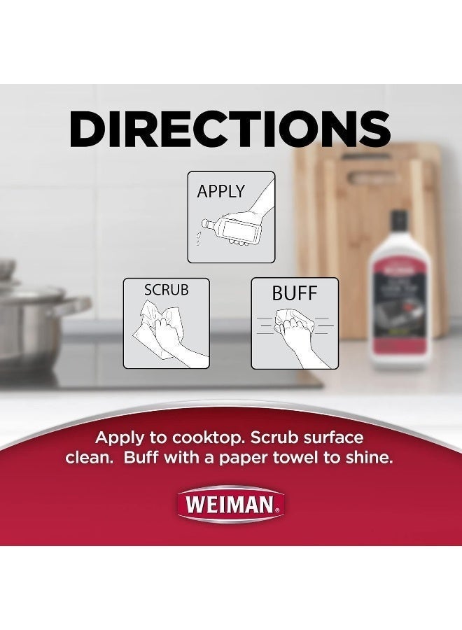 Weiman Glass Cooktop Cleaner & Polish 20oz – Heavy Duty Stove Top Cleaner for Burnt Food, Grease & Stains, Streak-Free Shine for Ceramic & Glass Cooktops, Kitchen Surface Care Solution - Image 5