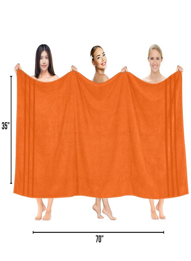 RIVERSIDE Pack of 2 Extra Large Bath Sheets 35 x 70 Inches - 100% Ring Spun Cotton Hotel Quality Oversized Bath Towels - Super Soft, Highly Absorbent & Quicker to Dry - Orange - Image 2