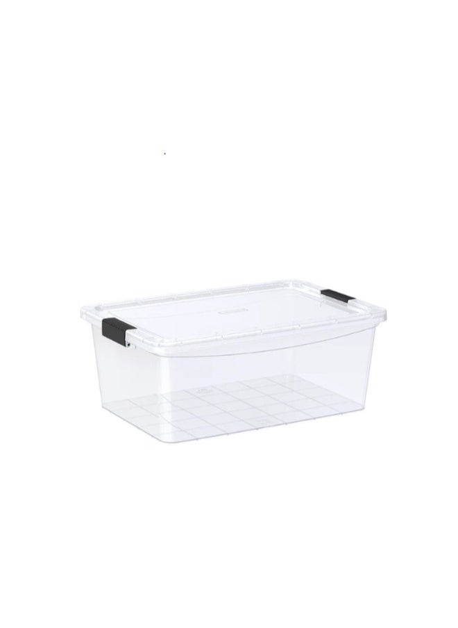 Cosmoplast 20L Clear Plastic Storage Box with Lockable Lid  - Image 1