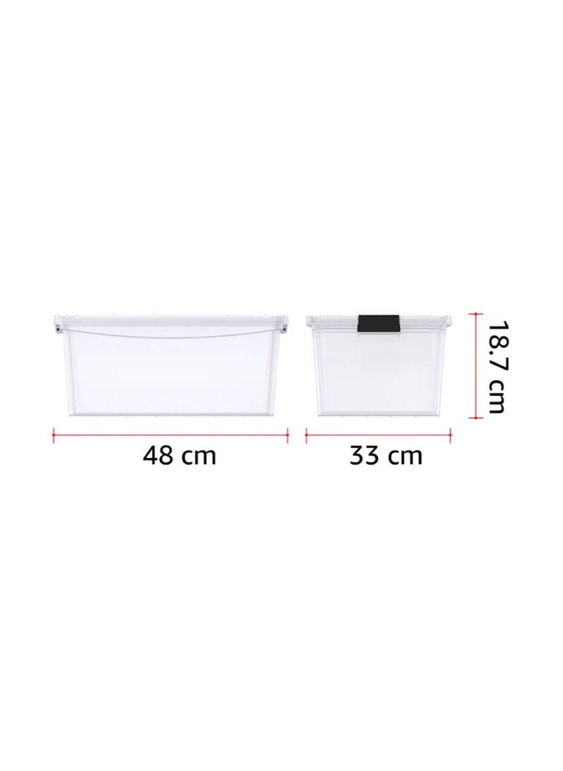 Cosmoplast 20L Clear Plastic Storage Box with Lockable Lid  - Image 2