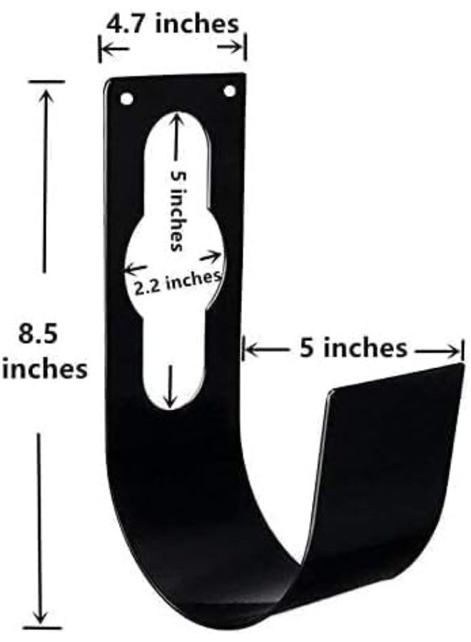 متجر ماى سوق :طقم حامل جداري معدني شديد التحمل (قطعتين) - منظم جراج ومستودع لتعليق السلالم، الخراطيم، والدراجات - أسود متين(2 قطعة) - Image 2