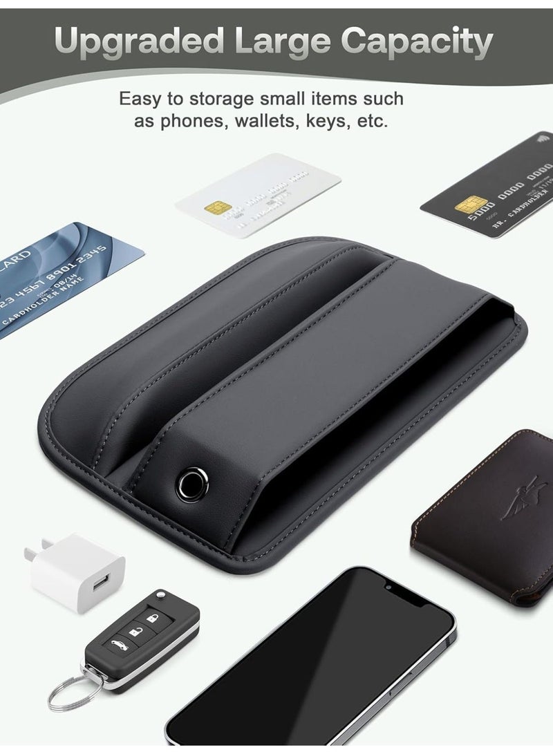 منظمي وحدات التحكم في السيارات, منظمي السيارات الجلدية PU و صندوق تخزين المقعد, صندوق جيوب جانبية وحدة التحكم في السيارات, منظم حشوات فجوة المقعد متعددة الوظائف لمفاتيح المال الهاتفية, العملات النقدية والبطاقات والمحافظ والنظارات الشمسية وزجاجات المشروبات - Image 3