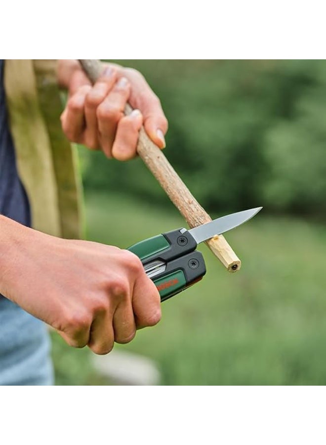 BOSCH 16-in-1 Stainless Steel Multitool with Storage Bag – Heavy-Duty Folding Tool with Pliers, Screwdrivers, Knife, Scissors, Saw, File & More | Ergonomic Grip, Secure Locking, Portable Design (158 x 68 x 25 mm) - Image 4