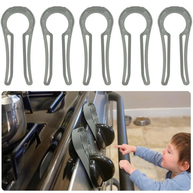 PeachLeaf Store Gas Stove Safety Knob Lock, Baby Proof Stove Oven Locks, Kids Proof Stove Guard, Clear (Pack of 5) - Image 1