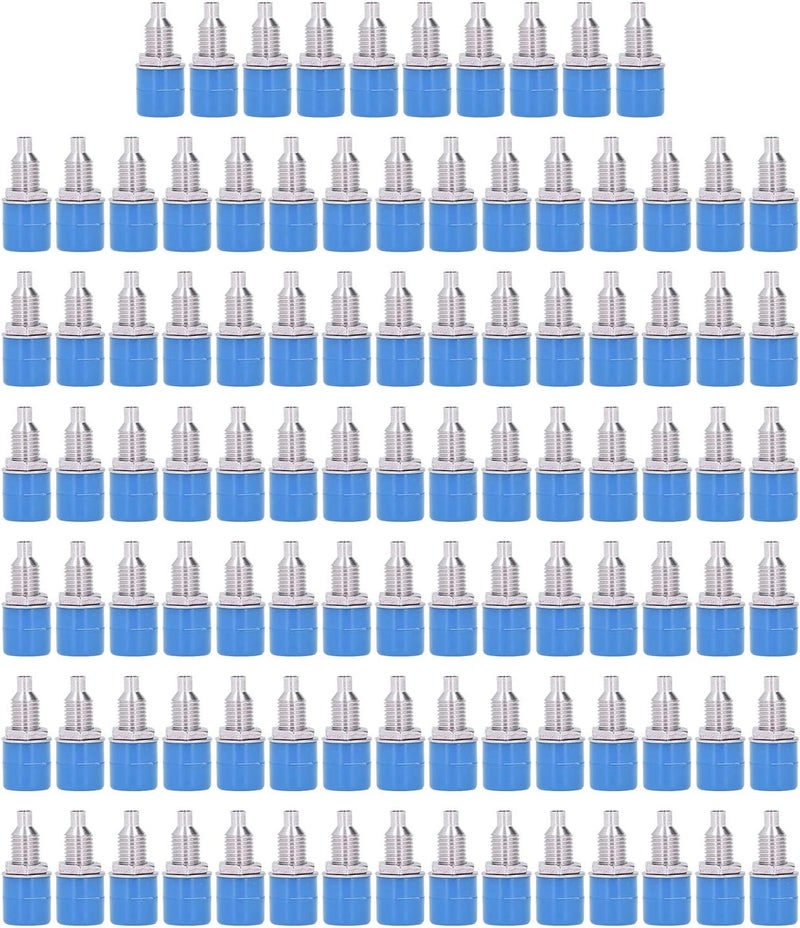 100Pcs 4mm Banana Socket, Plated Brass Electrical Connection Accessories with ABS Insulation, Removable Design for Electronic Equipment, Power Regulators, Solar Cells and (Blue) - Image 1