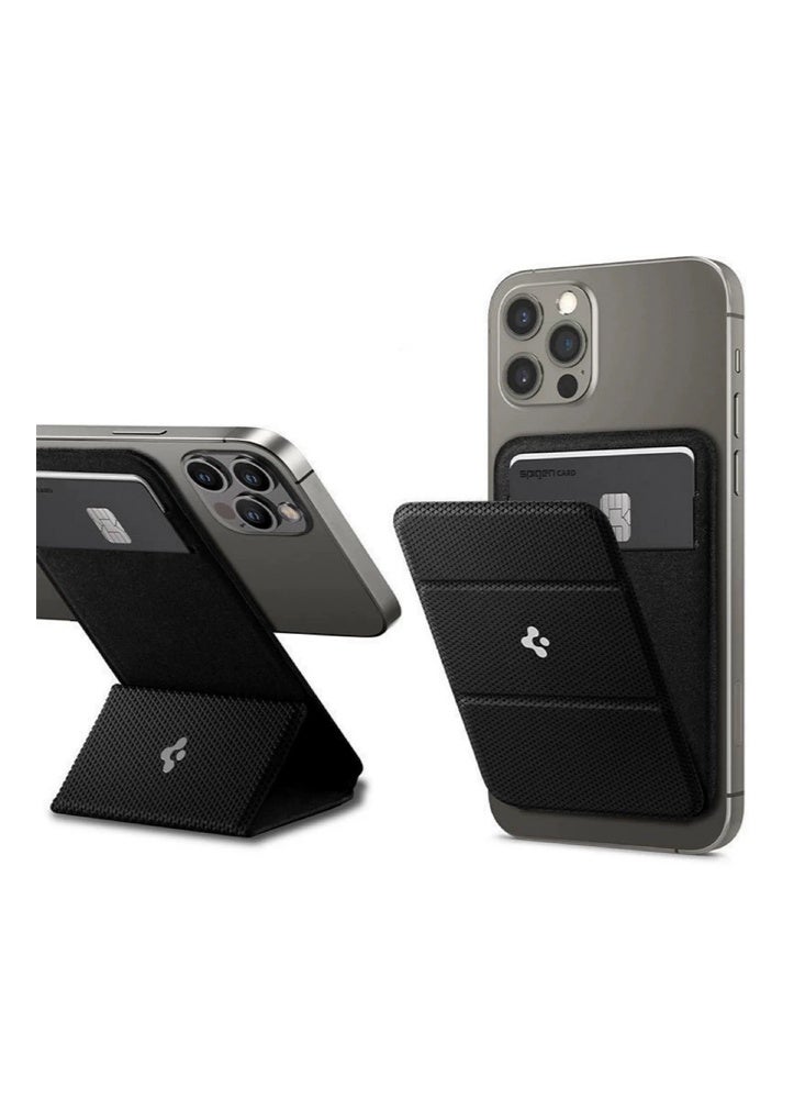 Sinjimoru Smart Fold Wallet Card Holder- Card Holder For/Pour MagSafe, for iPhone, Samsung Galaxy, Android & All Smartphones（Black） - Image 1