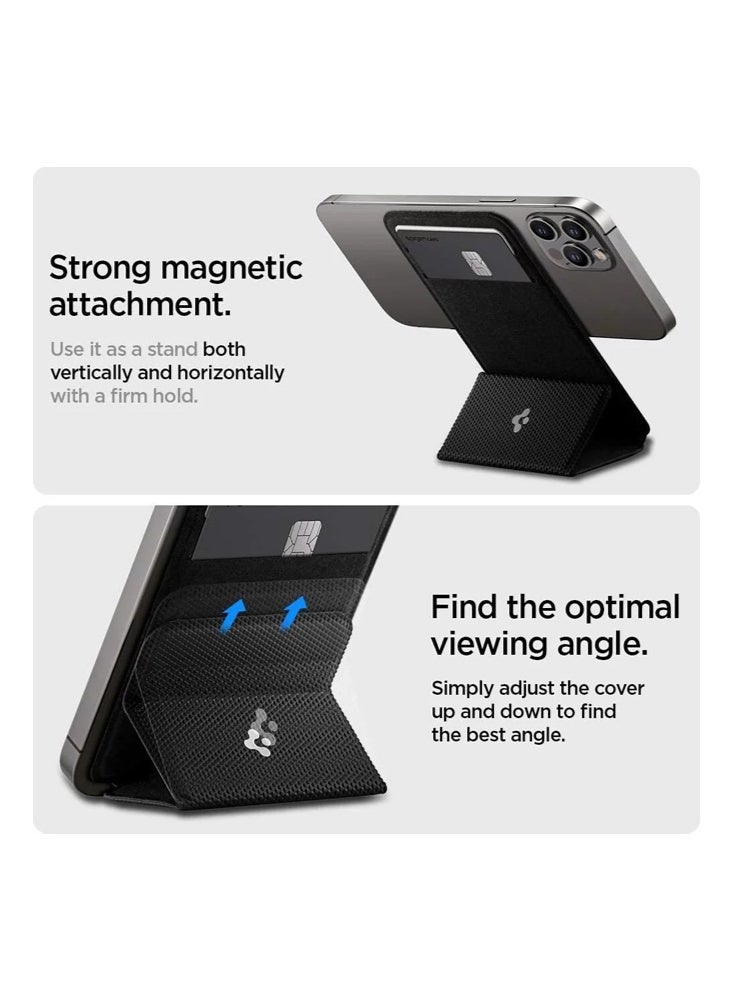 Sinjimoru Smart Fold Wallet Card Holder- Card Holder For/Pour MagSafe, for iPhone, Samsung Galaxy, Android & All Smartphones（Black） - Image 3