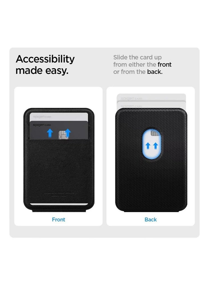 Sinjimoru Smart Fold Wallet Card Holder- Card Holder For/Pour MagSafe, for iPhone, Samsung Galaxy, Android & All Smartphones（Black） - Image 5