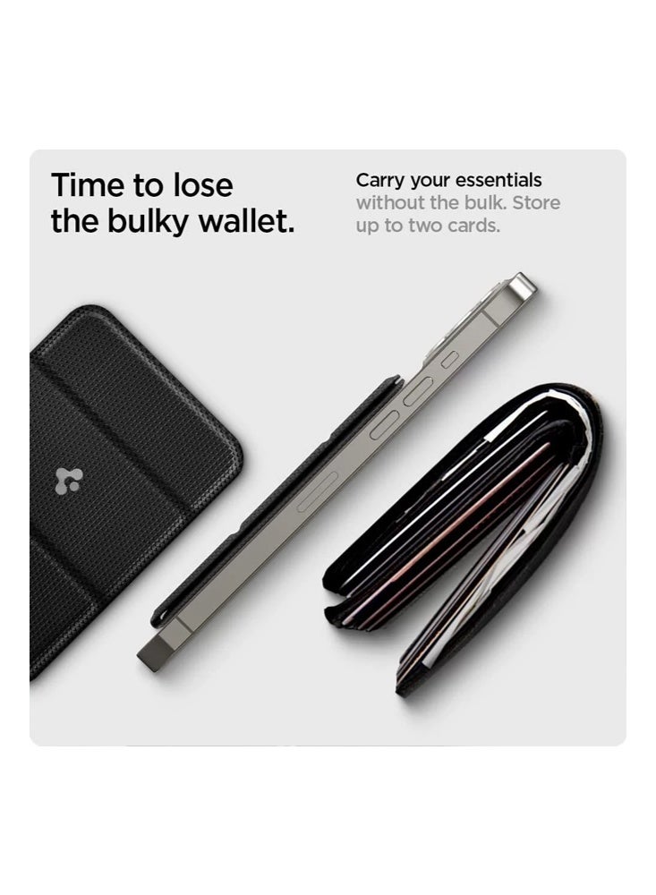 Sinjimoru Smart Fold Wallet Card Holder- Card Holder For/Pour MagSafe, for iPhone, Samsung Galaxy, Android & All Smartphones（Black） - Image 4