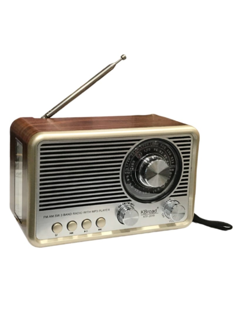 KTF Radio - 2019 with Rechargeable Battery and Light, Support USB/TF AM/FM/SW.  - Image 1