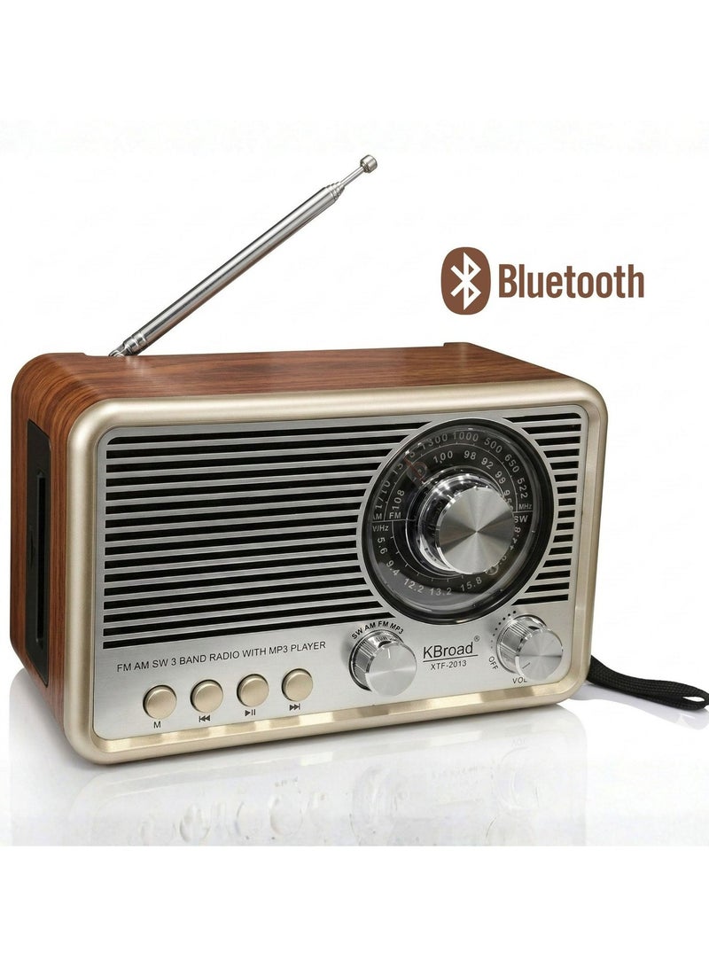 راديو KTF - 2019 مع بطارية قابلة لإعادة الشحن و مصباح إضاءة ، يدعم USB/TF AM/FM/SW. - Image 1