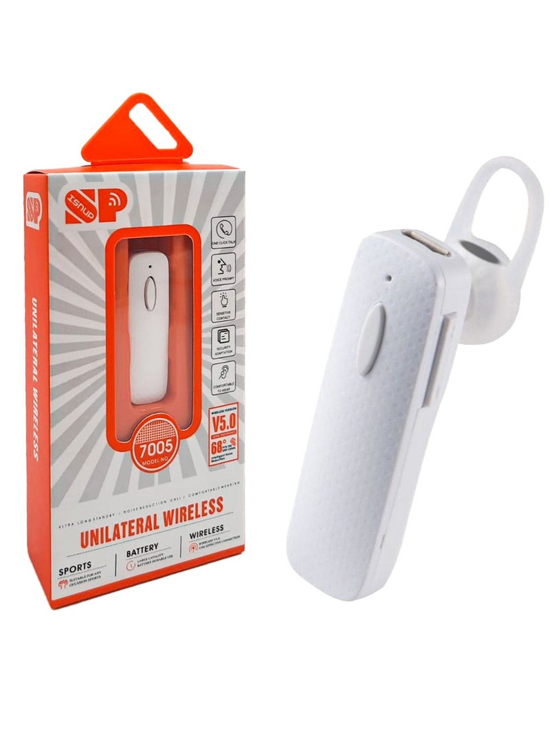 iSNUP Single Wireless Bluetooth Headset White - Image 3
