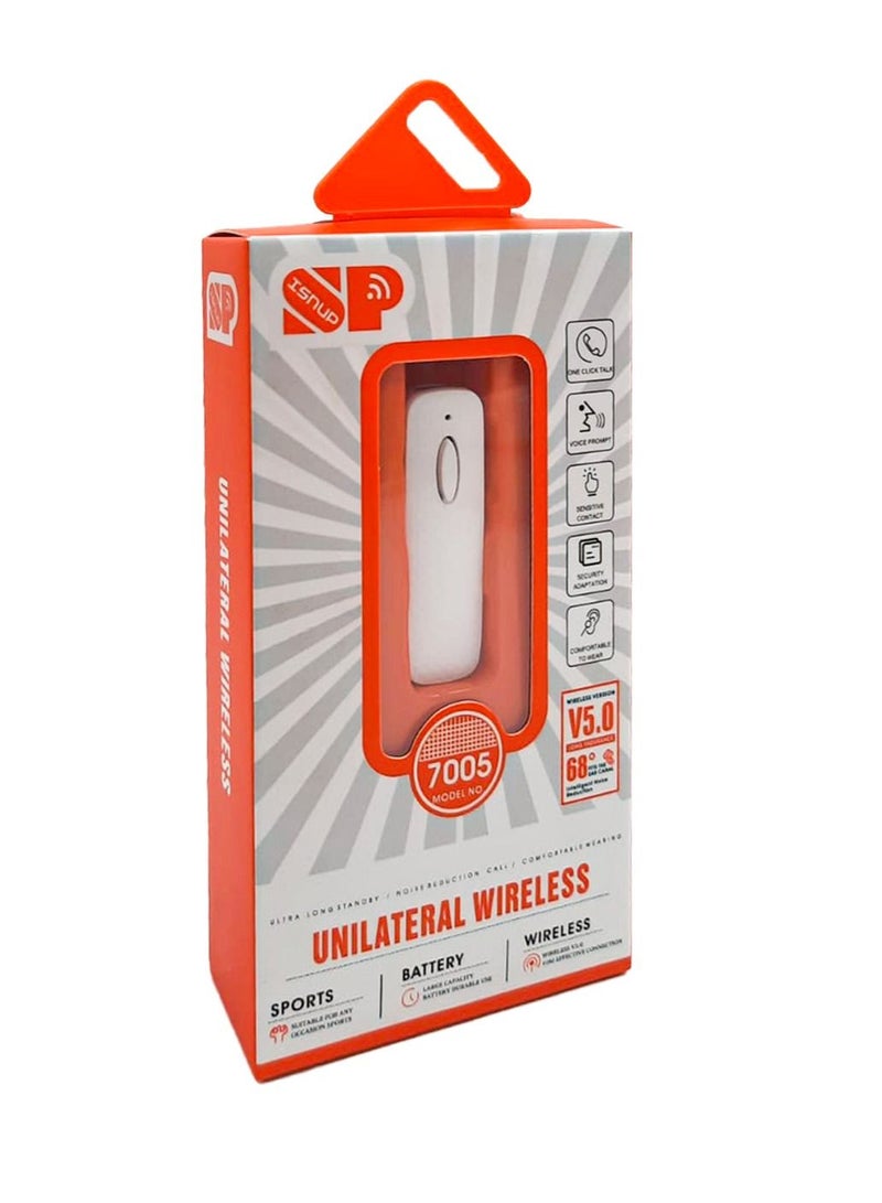 iSNUP Single Wireless Bluetooth Headset White - Image 2