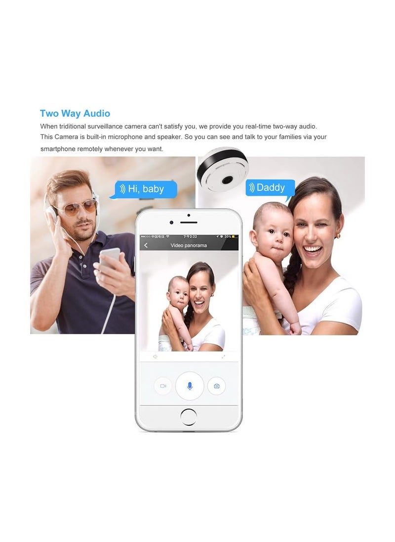 Generic - 360° Panoramic Fisheye WiFi Security Camera with Motion Detection, Two-Way Audio & Night Vision – Smart IP CCTV for Home, Shop & Office - Image 1