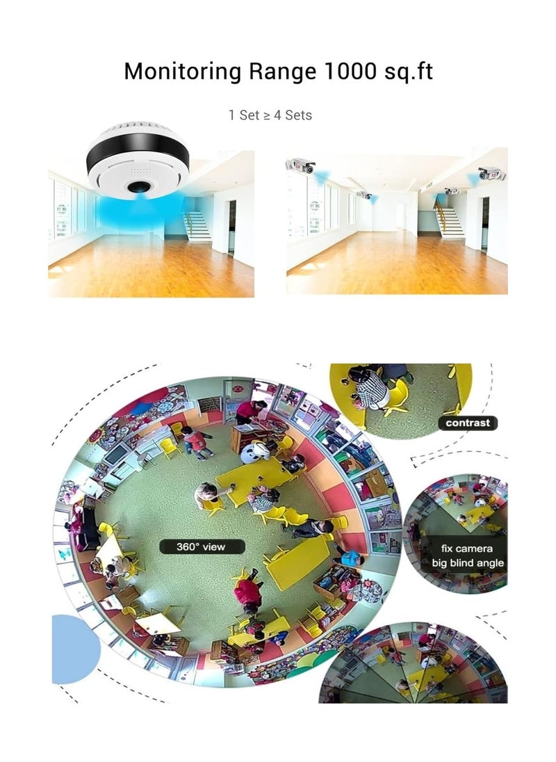 Generic - 360° Panoramic Fisheye WiFi Security Camera with Motion Detection, Two-Way Audio & Night Vision – Smart IP CCTV for Home, Shop & Office - Image 1