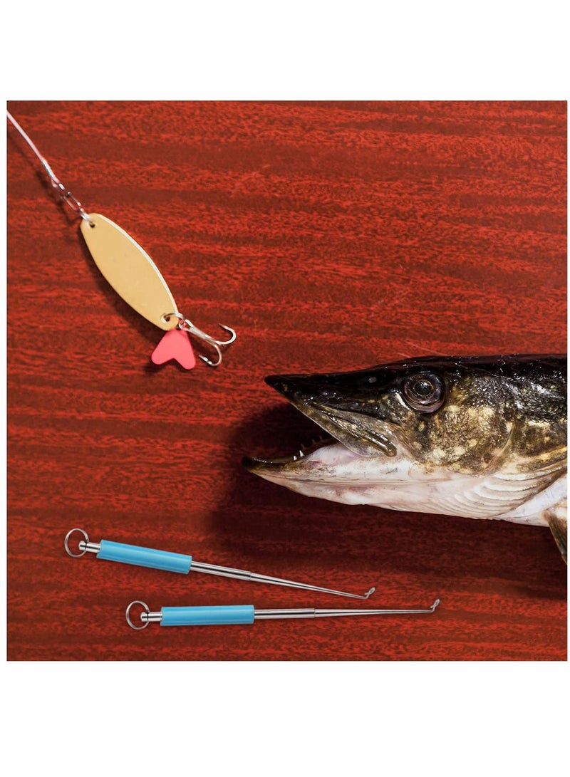 سيوسي أداة إزالة خطاف الصيد ، أداة تنفيس محمولة ، الصيد بمقبض سيليكون من الفولاذ المقاوم للصدأ لصيد الأسماك ، أداة فصل خطاف الصيد ، 4 قطع أزرق - Image 2