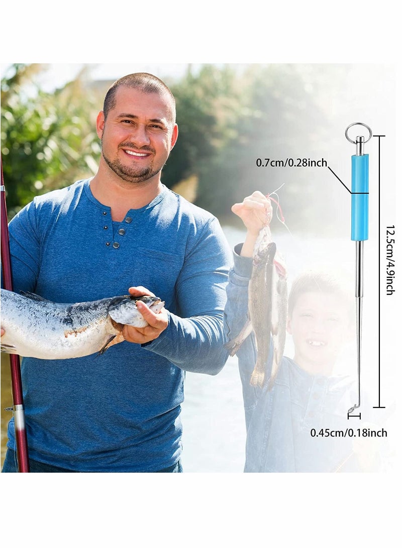 سيوسي أداة إزالة خطاف الصيد ، أداة تنفيس محمولة ، الصيد بمقبض سيليكون من الفولاذ المقاوم للصدأ لصيد الأسماك ، أداة فصل خطاف الصيد ، 4 قطع أزرق - Image 3