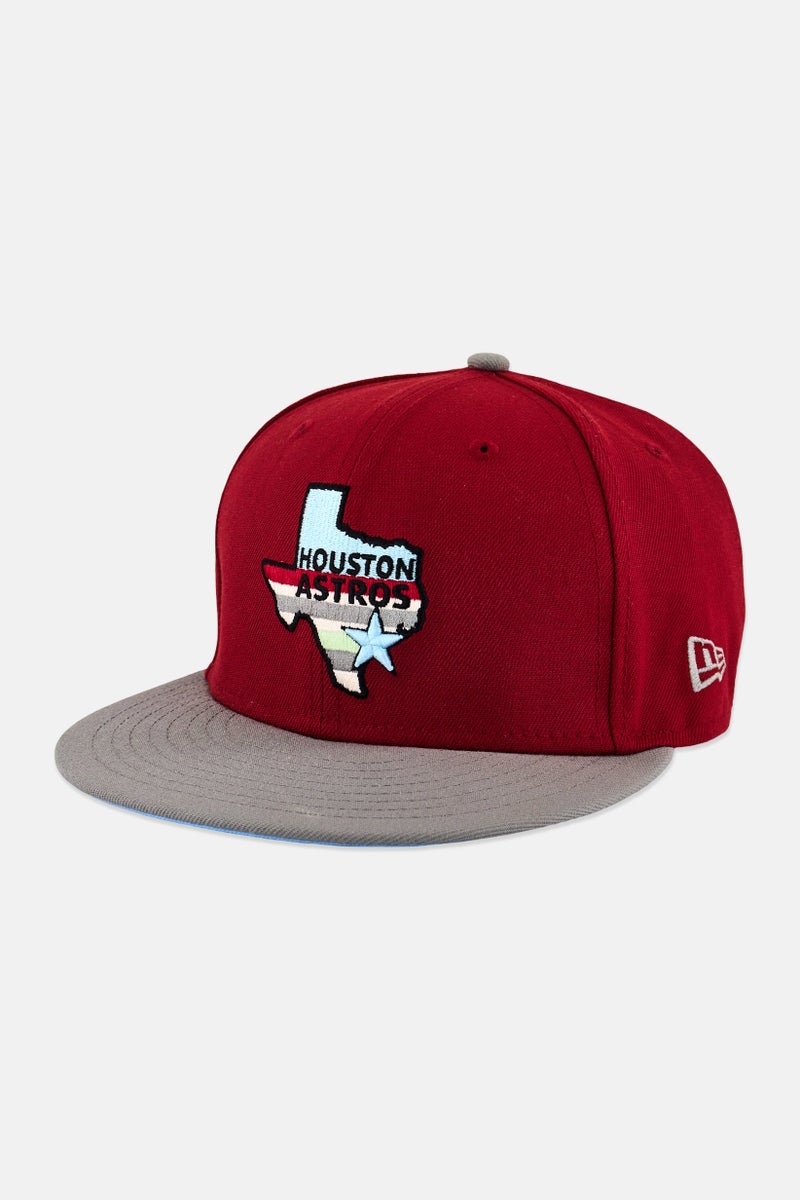 New Era x MLB Men Houston Astros Fitted Cap, Red - Image 1