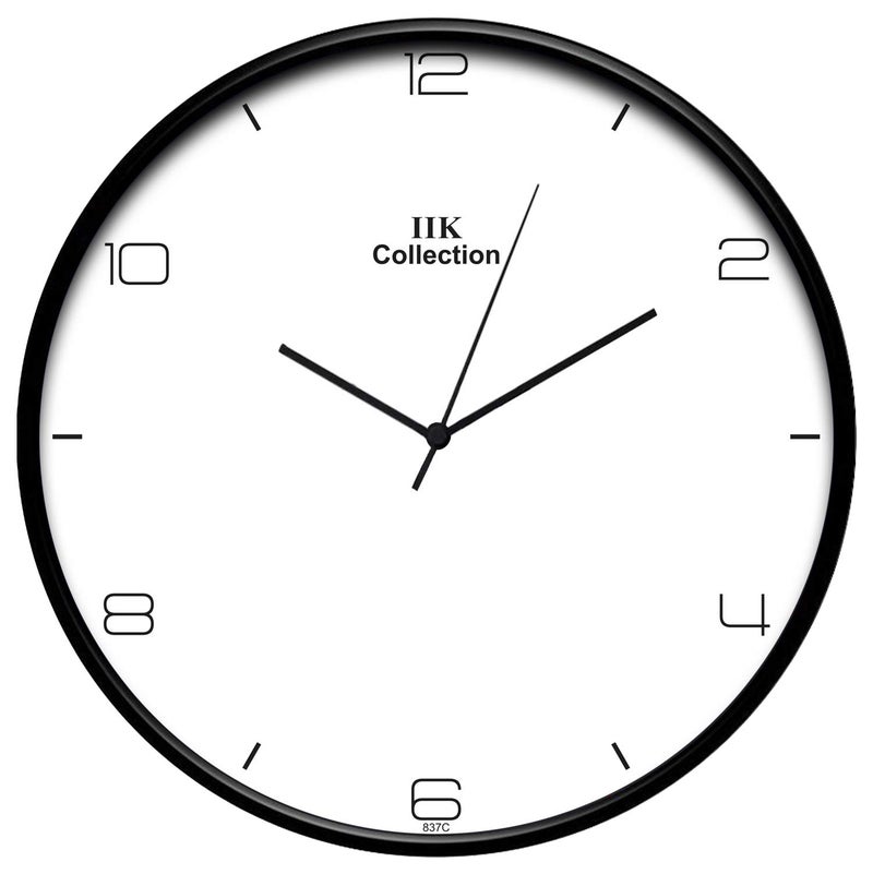 IIK COLLECTION Round Analogue Wall Clock with Glass for Home, Kitchen, Living Room and Bedroom Wall Decor (28 cm x 28 cm x 6 cm) (IIK-837C), Multi8 - Image 5