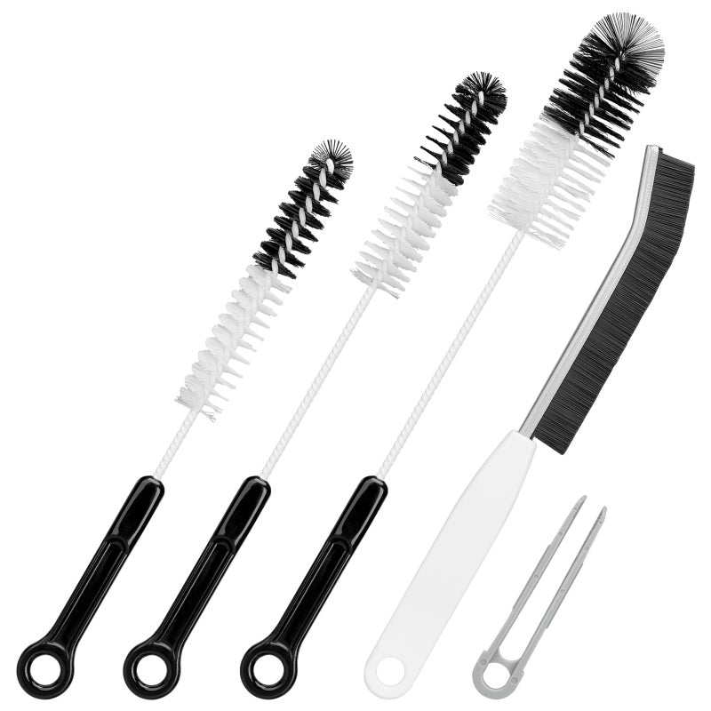 TAICHODEER 4 Pack Bottle Cleaning Brush Set with Built-in Tweezer â€“ Flexible Long Handle Brushes (15.75"/14.17"/10.24") + 3.94" Hard Bristle Gap Brush for Narrow Bottles, Cups, Tubes, and Lids - Image 1