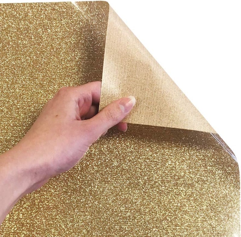 Siser Glitter HTV 118x5ft Roll  Iron on Heat Transfer Vinyl Old Gold - Image 3