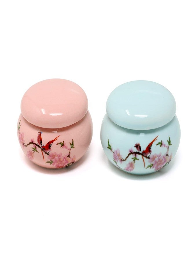 yueton 2 Pack Chinese Style Porcelain Dappen Dish Acrylic Liquid Power Ceramic Container for Home Nail Art Supplies, Salon - Image 1