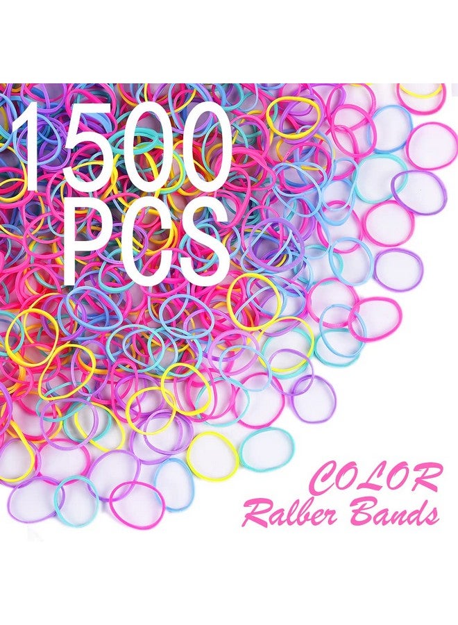 TsMADDTs Rubber Hair Bands, Tsmaddts 1500Pcs No-Damage Hair Ties For Kids' Braids (1.3Mm X 20Mm)