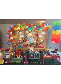 Meri Parti Meri Party 100 Pieces Birthday Concept Metallic Balloons and Balloon Chain Spring Party Decorations 