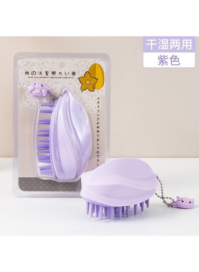Style Wet And Dry Carambola Silicone Shampoo Brush To Clean Scalp For Men And Women With Co Teeth And Soft Teeth Massage Shampoo Brush