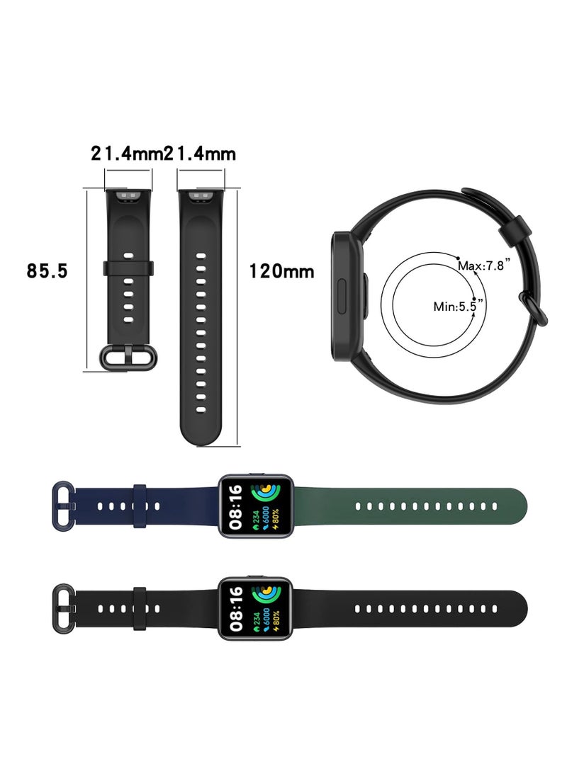 Generic - Straps Compatible with Redmi Watch 2 Lite Watch Xiaomi Mi Watch 2 Lite Soft Silicone Band for Men, Women,Blue - Image 1