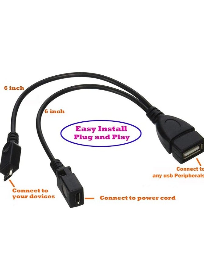 erorex 2-in-1 Micro USB to USB Adapter (OTG Cable + Power Cable) for FireStick, PlayStation Classic and More - 2 Pack  - Image 2