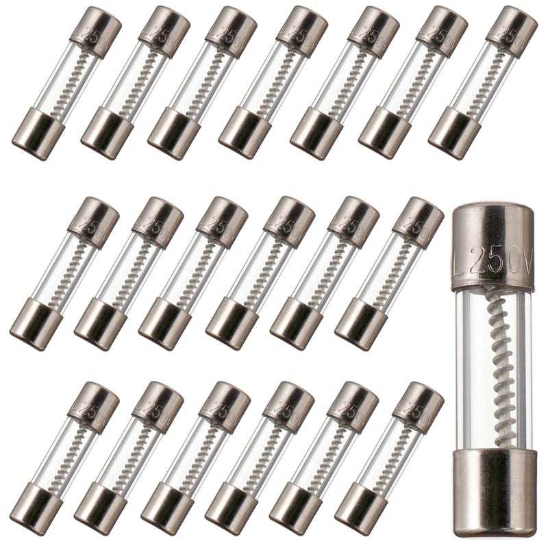 BOJACK فيوزات بطيئة الانفجار T4AL250V 5x20mm 4A 250V (عبوة من 20) - Image 1