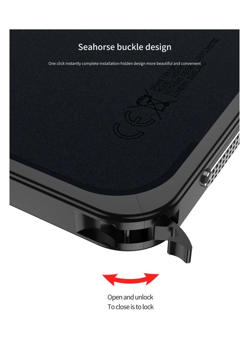 general Case for Nothing Phone (4a) Pro, Aluminum Alloy Metal Frame with Camera Lens Cap, Seahorse Buckle Design Anti-Drop Shockproof Bumper Backless Heat Dissipation Cover - Image 2