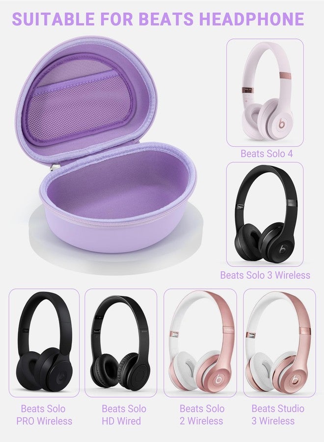 stukcaze Hard Headphone Case for Beats Solo 4, Studio Pro, Solo 3, Studio 3, Solo 2,Over Ear Headphone Carrying Case with Storage Cable Bag Strap for Travel (Purple) - Image 2