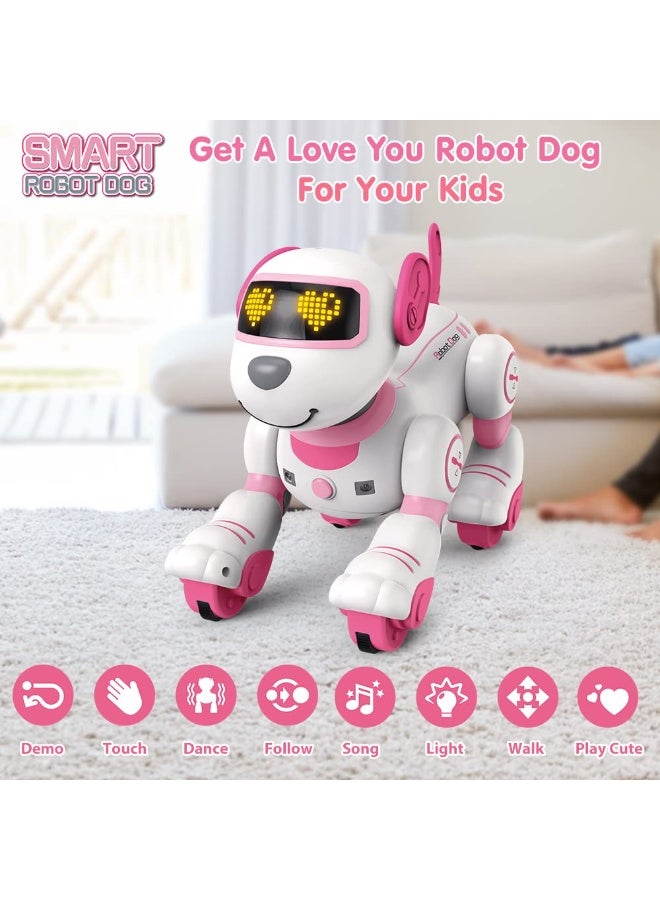 Bukela Remote Control Robot Dog Toy for Kids - Interactive Touch & Follow 17 Functions Robot Dog Pet, Programmable Smart Walking Puppy Intelligent Dancing Dog Robot Toys for Girls 3-12 Gifts(Pink) - Image 5