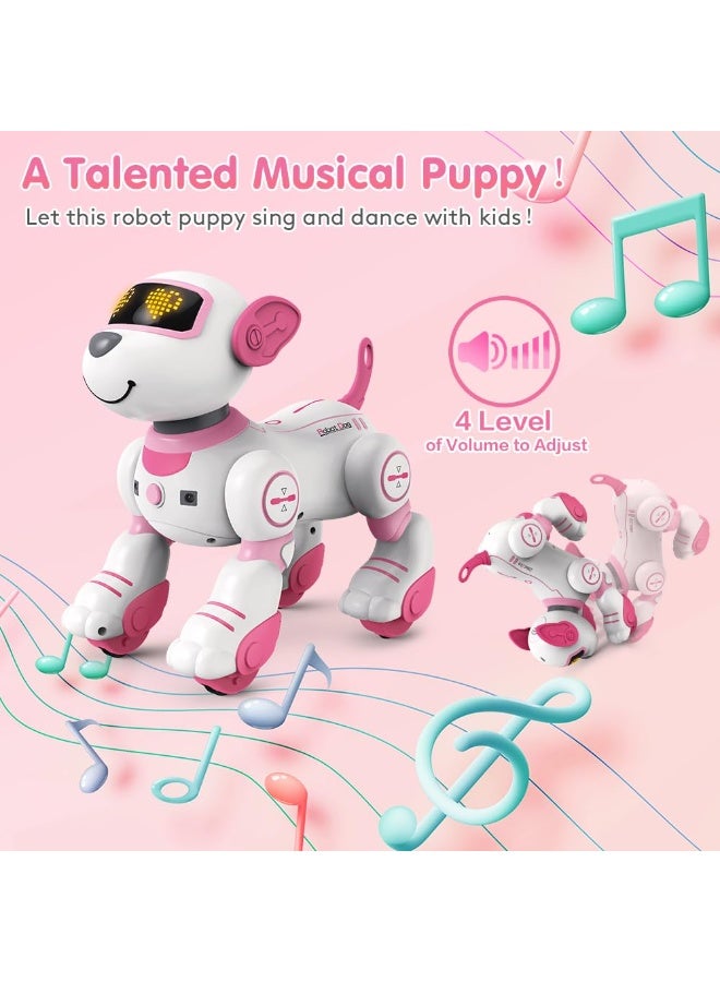 Bukela Remote Control Robot Dog Toy for Kids - Interactive Touch & Follow 17 Functions Robot Dog Pet, Programmable Smart Walking Puppy Intelligent Dancing Dog Robot Toys for Girls 3-12 Gifts(Pink) - Image 3