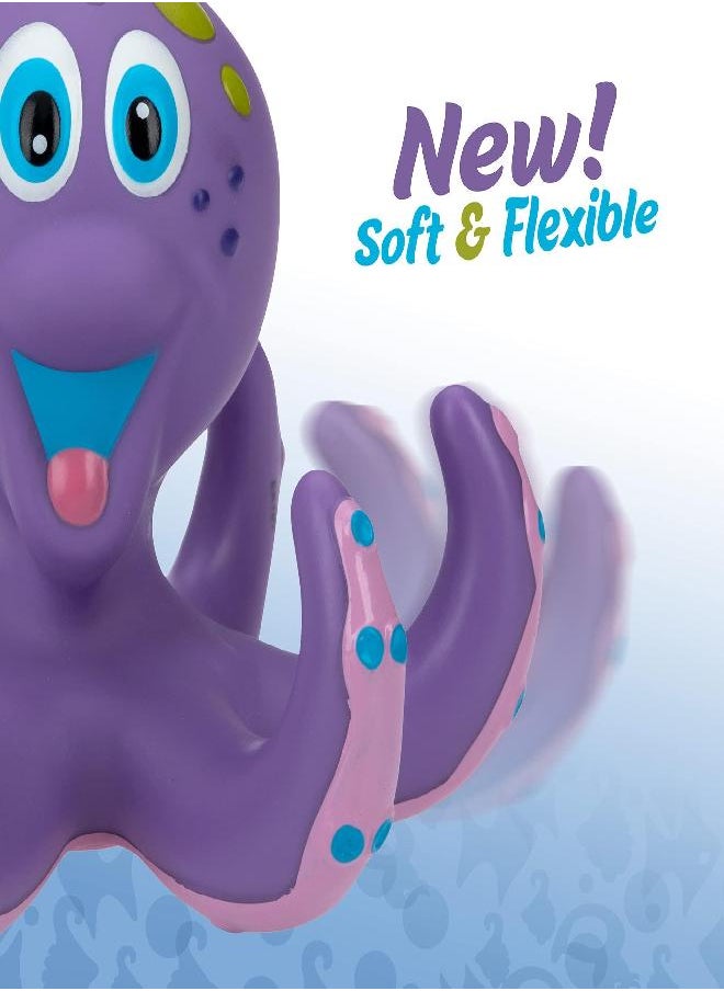 Nuby Nuby Floating Purple Octopus with 3 Hoopla Rings Interactive Bath Toy  - Image 3