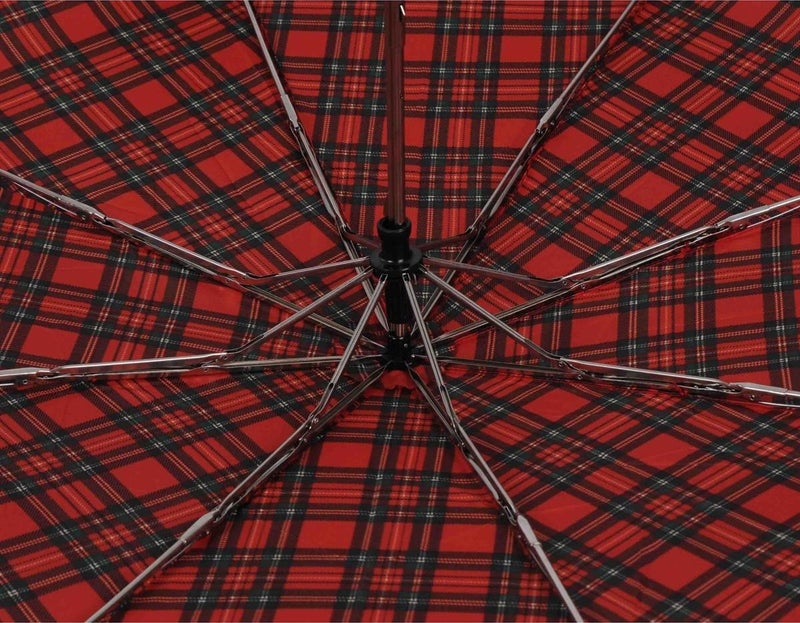 April Snotline Women's Umbrella Super Mini Plaid Pattern Red 08L  - Image 3