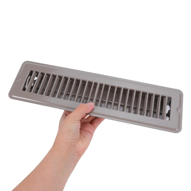 Dark Brown 2x12 Inch Metal Floor Register Vent Cover With Damper Walkable Return Air Grille - Image 5