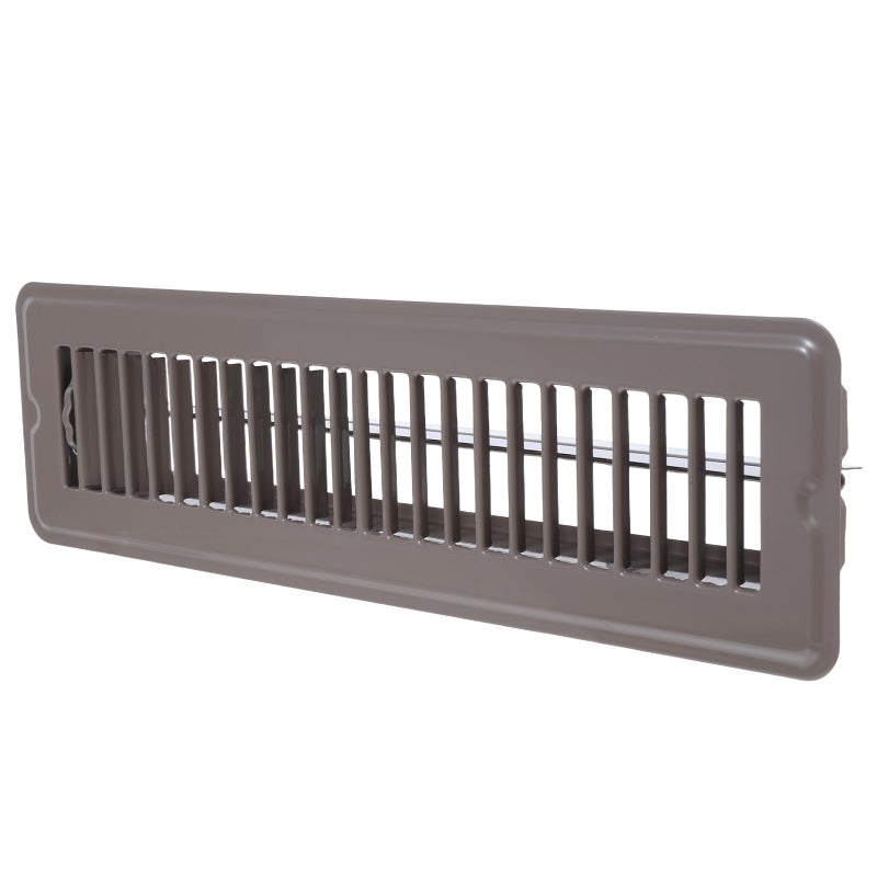Dark Brown 2x12 Inch Metal Floor Register Vent Cover With Damper Walkable Return Air Grille - Image 2