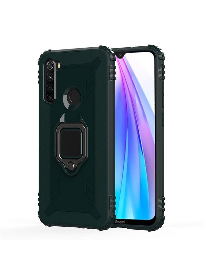 Case For Xiaomi Redmi Note 8T Carbon Fiber Protective Case with 360 Degree Rotating Ring Holder