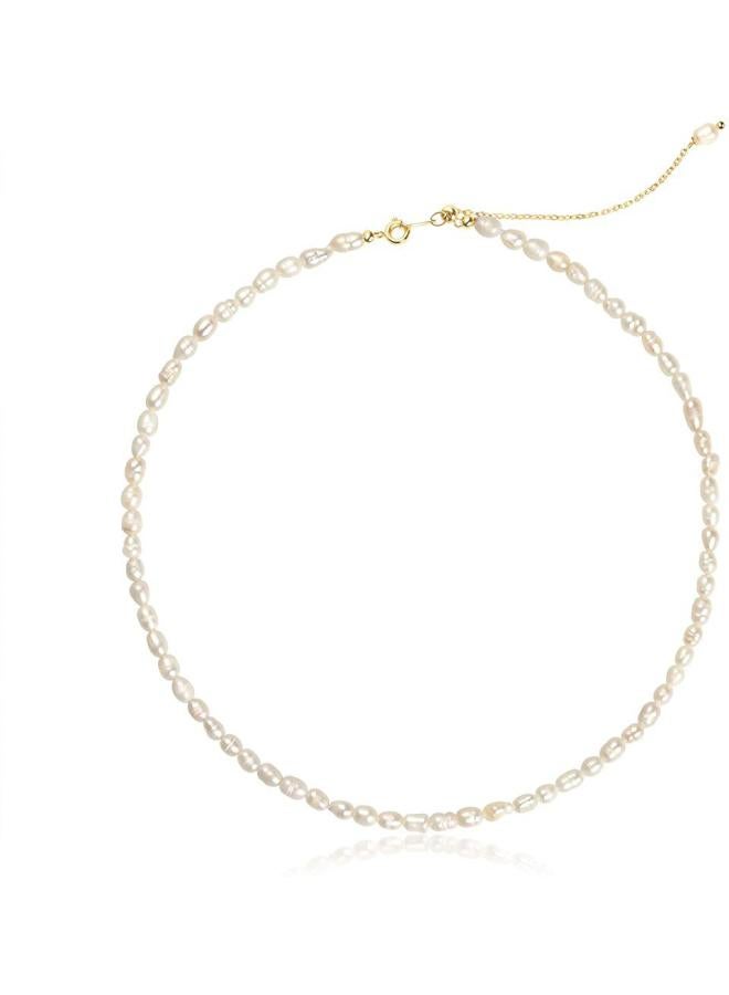 Hot- Necklace Retro Elegant Simple All-match Necklace Handmade Rice Beads Necklace